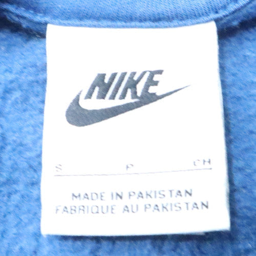 Nike Men's Blue Pullover Hoodie Small Graphic Logo Fleece