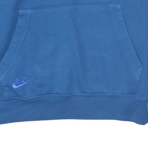Nike Men's Blue Pullover Hoodie Small Graphic Logo Fleece