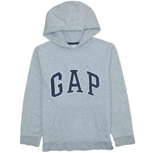 GAP Boys Grey Pullover Hoodie Size 14-16 Years Fleece Logo Sweatshirt
