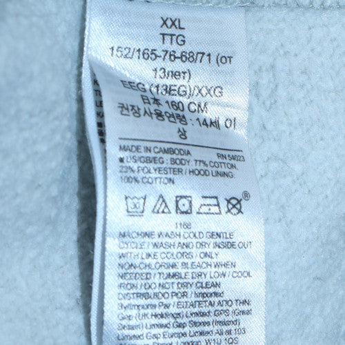 GAP Boys Grey Pullover Hoodie Size 14-16 Years Fleece Logo Sweatshirt