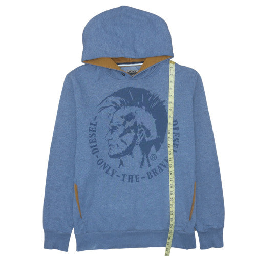 Diesel Men Blue XL Pullover Hoodie Graphic Print Regular Fit