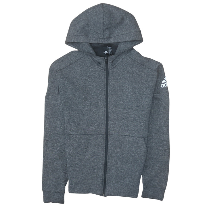 Adidas Men Grey Full Zip Hoodie Small Regular Fit Sportswear