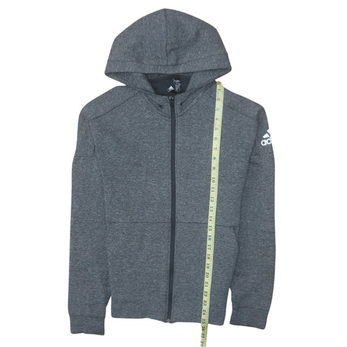 Adidas Men Grey Full Zip Hoodie Small Regular Fit Sportswear