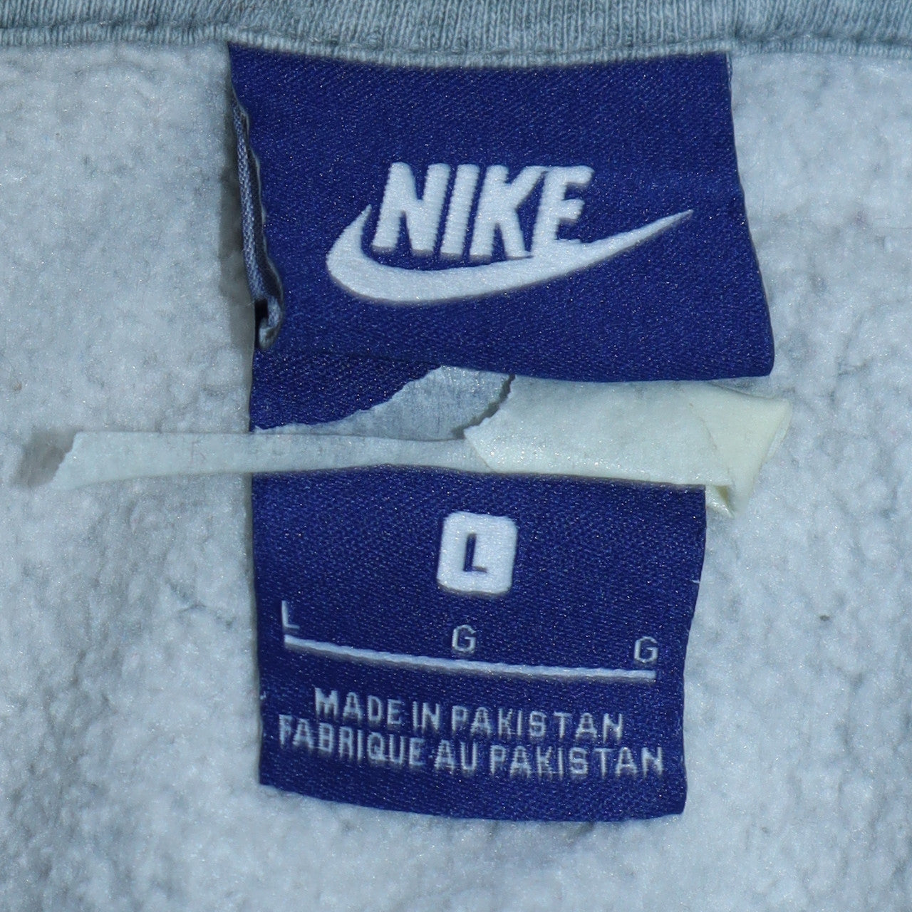 Nike Men's Grey 1/4 Zip Pullover Hoodie L Fleece Logo Sweatshirt