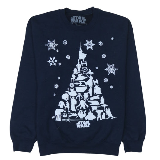 Star Wars Women's Navy Blue Medium Pullover Sweatshirt Christmas Print