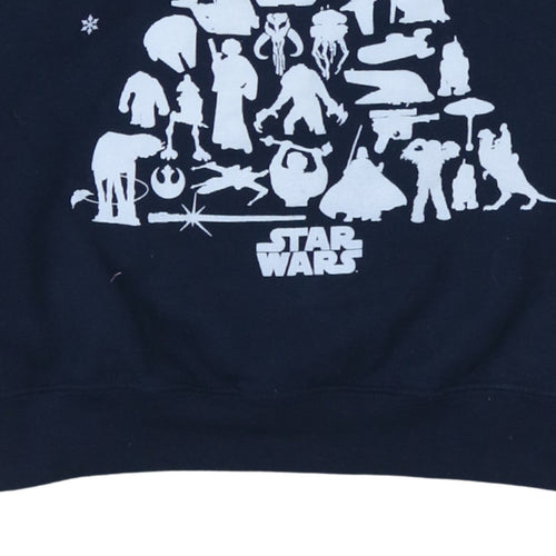 Star Wars Women's Navy Blue Medium Pullover Sweatshirt Christmas Print