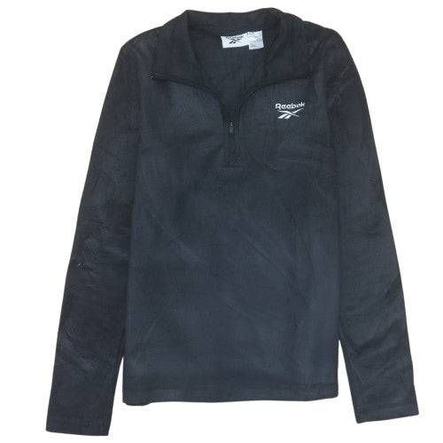 Reebok Women's Black 1/4 Zip Fleece Sweatshirt Size 10 Regular