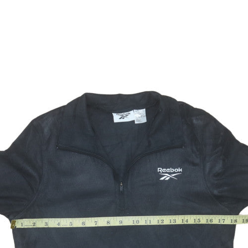 Reebok Women's Black 1/4 Zip Fleece Sweatshirt Size 10 Regular