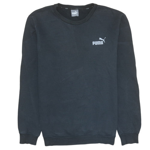 Puma Men's Black Pullover Sweatshirt M Crew Neck Fleece Sportswear