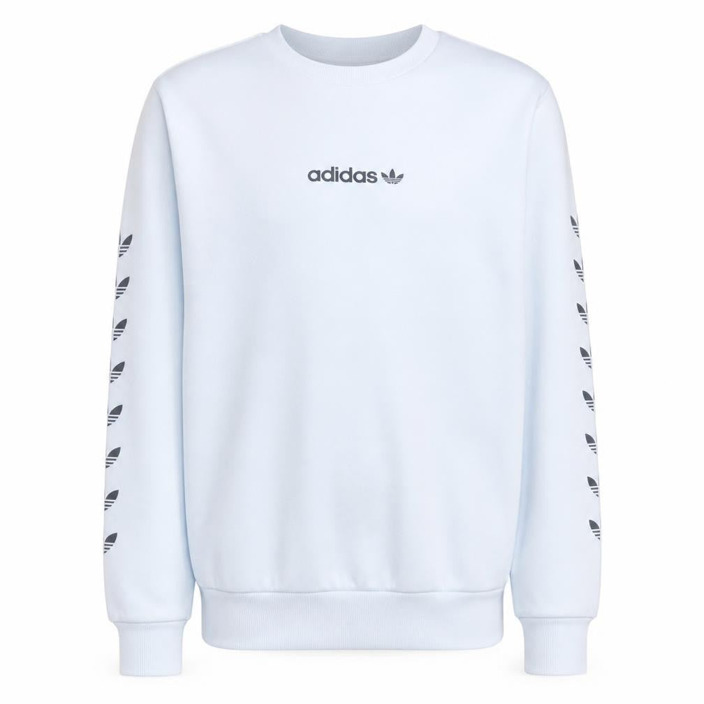 Adidas Boys White XL 15-16 Years Crew Neck Logo Sweatshirt