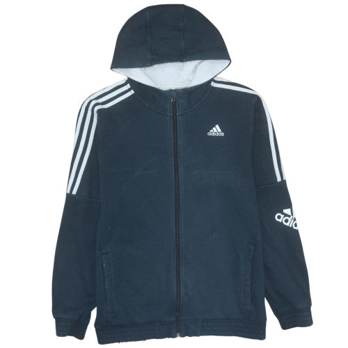Adidas Men’s Blue Full Zip Hoodie Size M Sports Fleece Jacket
