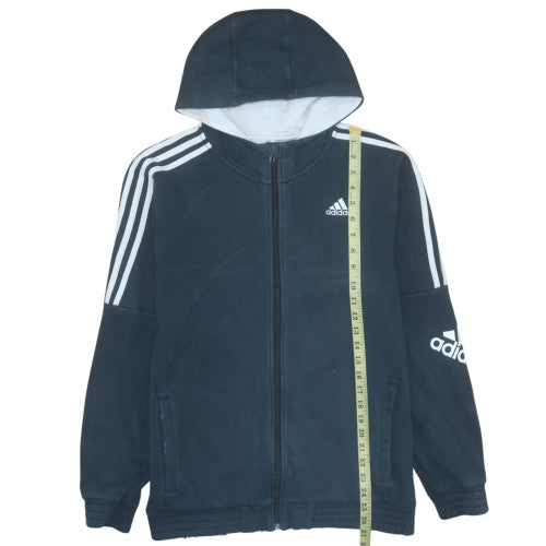 Adidas Men’s Blue Full Zip Hoodie Size M Sports Fleece Jacket