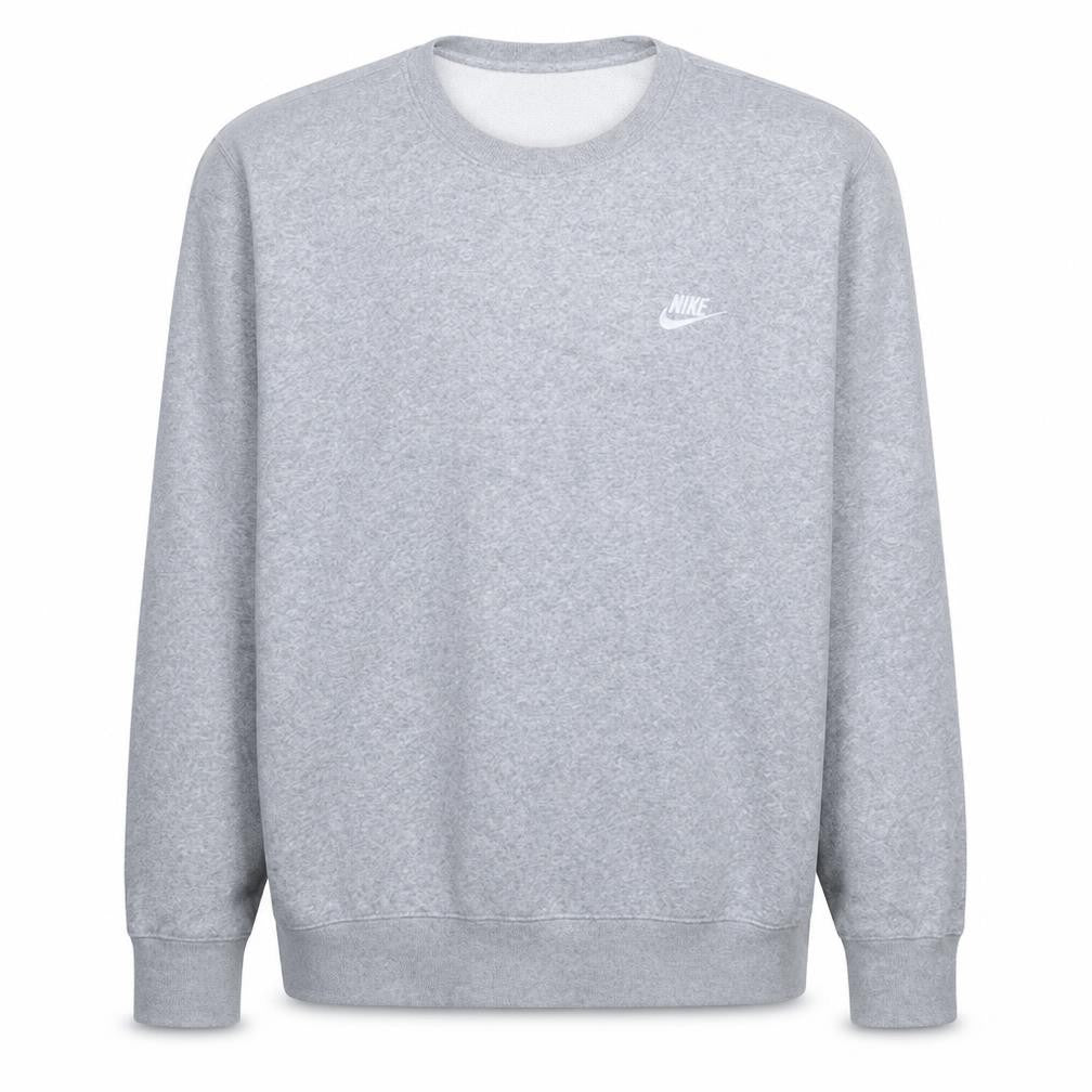 Front view of Nike Men's Grey Crew Neck Pullover Sweatshirt, size L