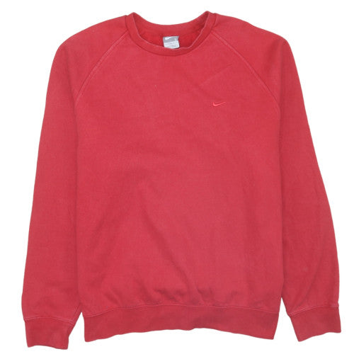 Nike Men's Red Pullover Crew Neck Fleece Sweatshirt Size L