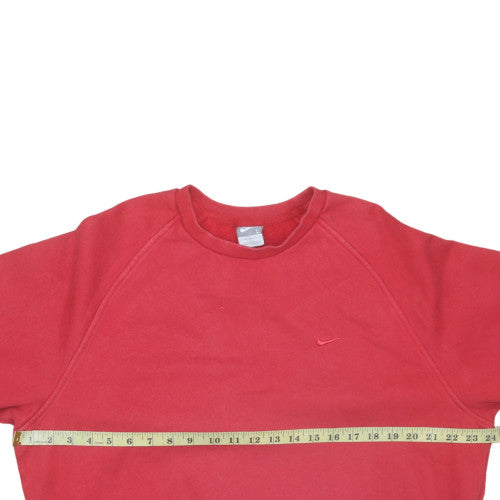 Nike Men's Red Pullover Crew Neck Fleece Sweatshirt Size L