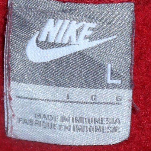 Nike Men's Red Pullover Crew Neck Fleece Sweatshirt Size L