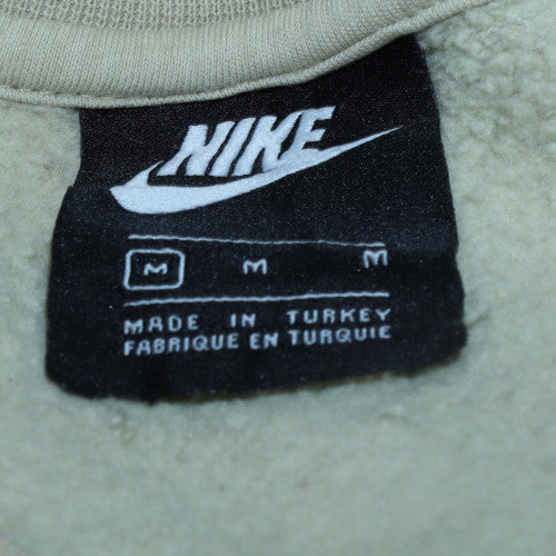 Nike Men's Beige Pullover Sweatshirt M Crew Neck Fleece Logo