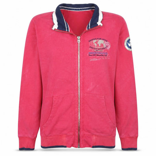 Front view of Napapijri women’s pink xl full zip collared track jacket