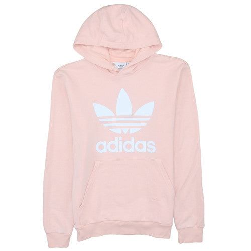 Adidas Girls Pink Pullover Hoodie 14-15 Years Classic Logo Cotton Blend