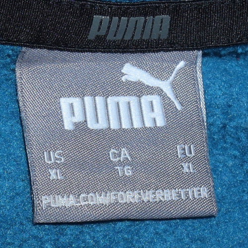 Puma Men's Blue XL Pullover Hoodie with Logo Front Pocket