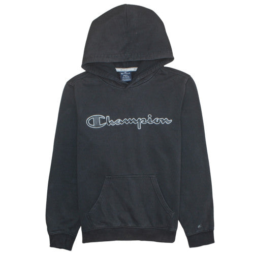 Champion Men's Black Small Pullover Hoodie with Logo