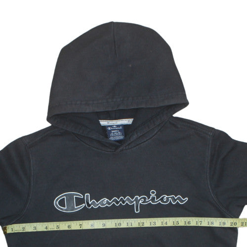 Champion Men's Black Small Pullover Hoodie with Logo