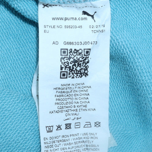 Puma Women Blue Crew Neck Pullover Sweatshirt Size M