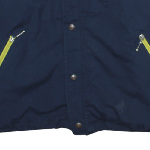 Fila Men's Navy Blue Yellow Lined Full Zip Windbreaker Jacket Size 42