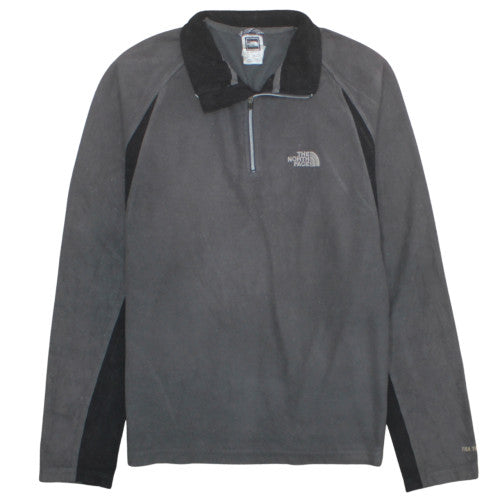 The North Face Men's Grey Fleece 1/4 Zip Pullover Sweatshirt S