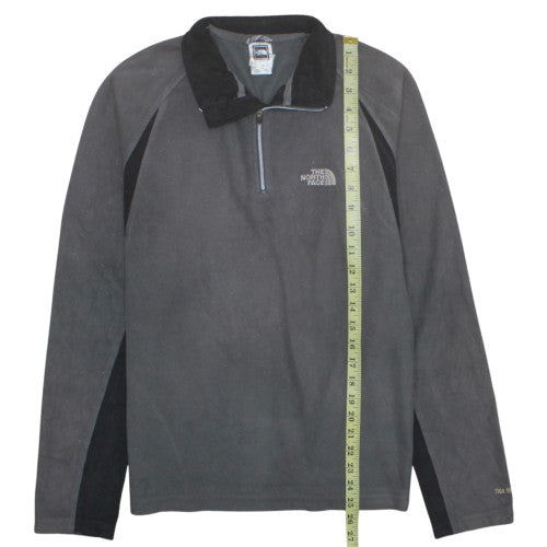 The North Face Men's Grey Fleece 1/4 Zip Pullover Sweatshirt S