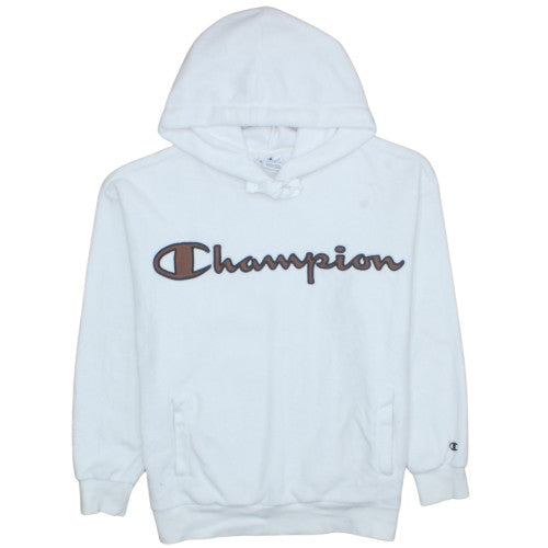 Champion Women's White Small Pullover Hoodie with Logo Detail
