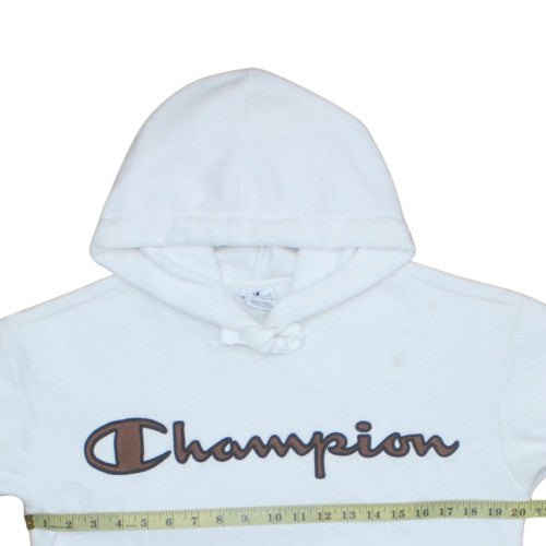 Champion Women's White Small Pullover Hoodie with Logo Detail