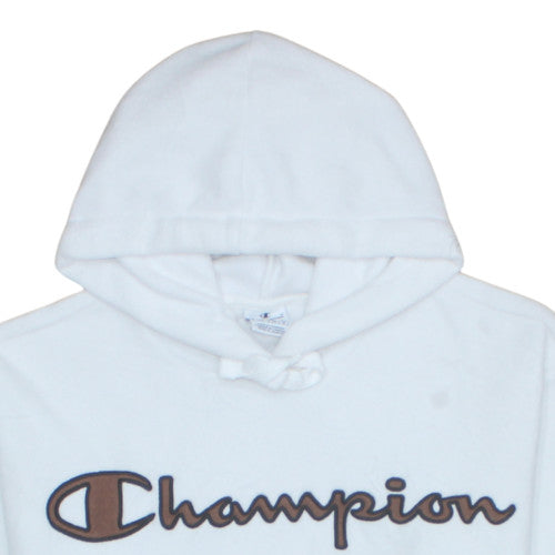Champion Women's White Small Pullover Hoodie with Logo Detail