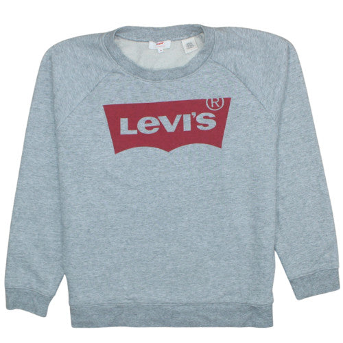 Levi's Womens Grey Logo Sweatshirt Medium Crew Neck Pullover