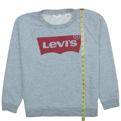 Levi's Womens Grey Logo Sweatshirt Medium Crew Neck Pullover