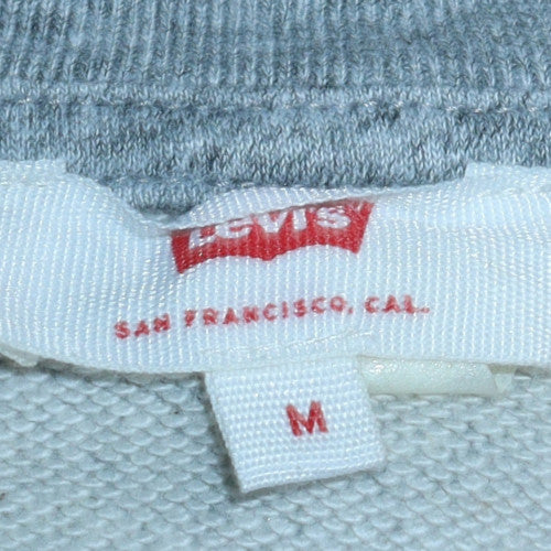 Levi's Womens Grey Logo Sweatshirt Medium Crew Neck Pullover