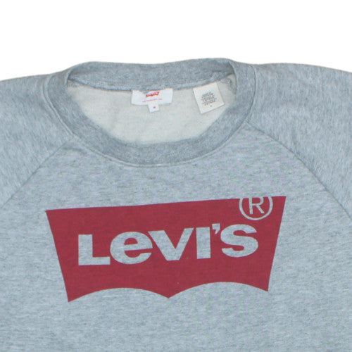 Levi's Womens Grey Logo Sweatshirt Medium Crew Neck Pullover
