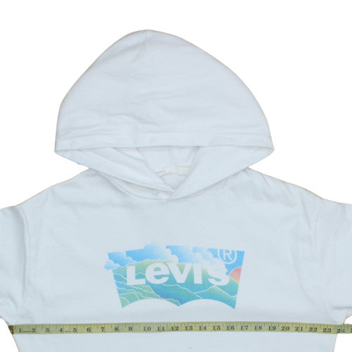 Levi's Womens White Pullover Hoodie L Graphic Print Cotton Blend