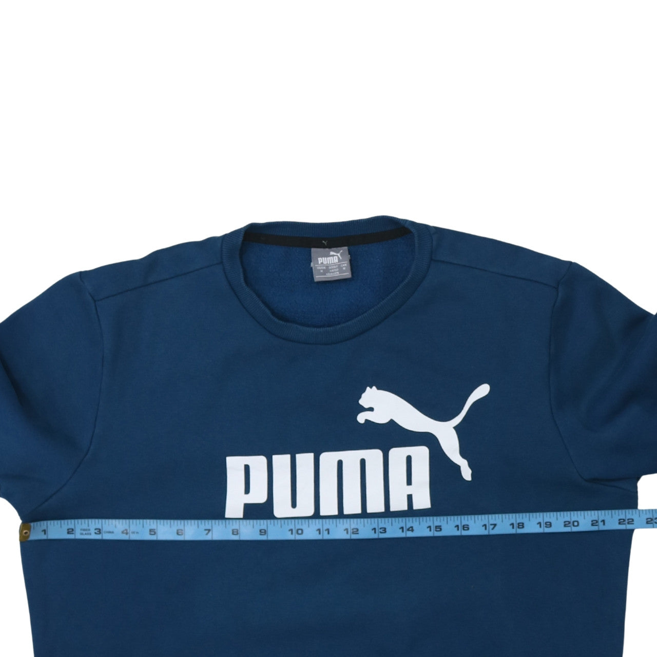 Puma Men's Blue Crew Neck Logo Pullover Sweatshirt M