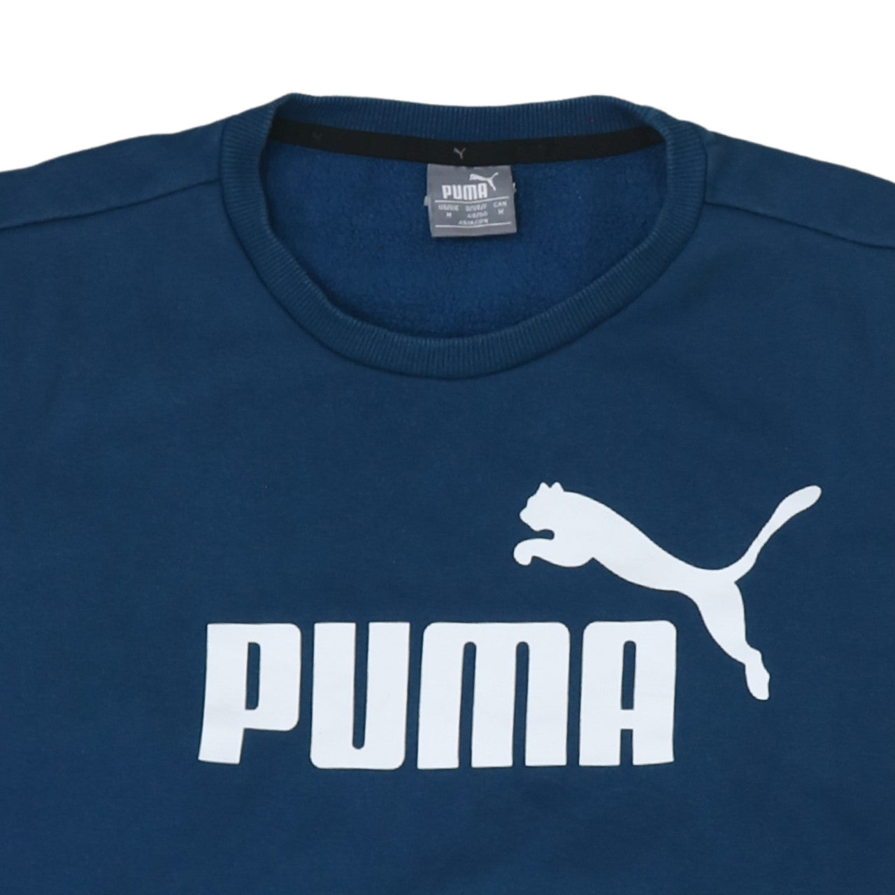 Puma Men's Blue Crew Neck Logo Pullover Sweatshirt M