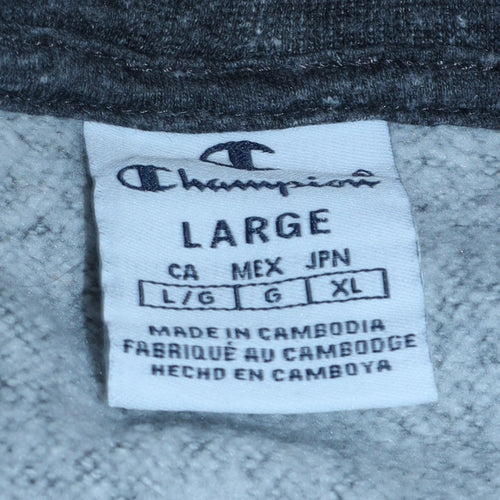 Champion Women’s Grey Full Zip Hoodie Large Cotton Blend Casual