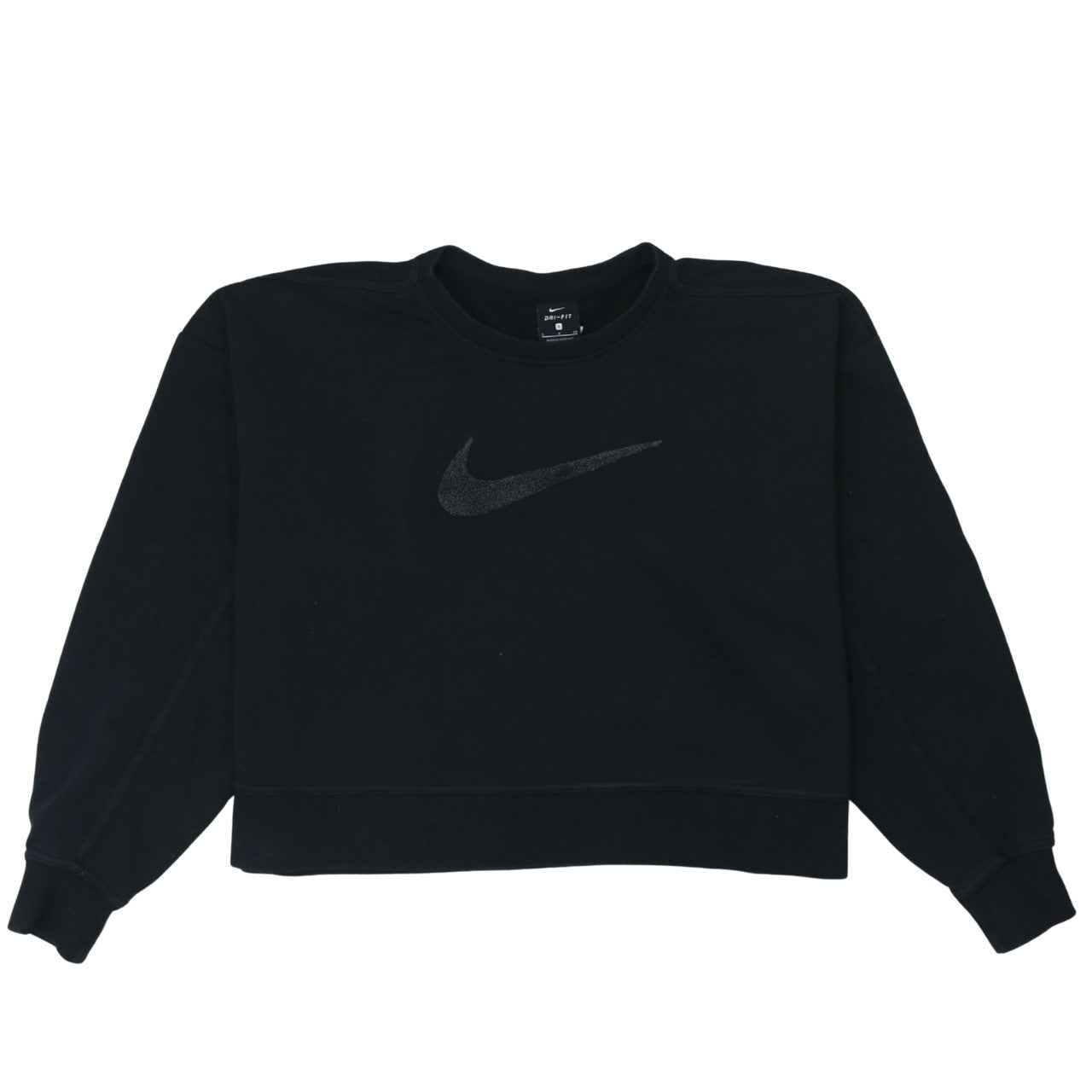 Nike Women Black Dri-Fit Pullover Sweatshirt Size S Crew Neck