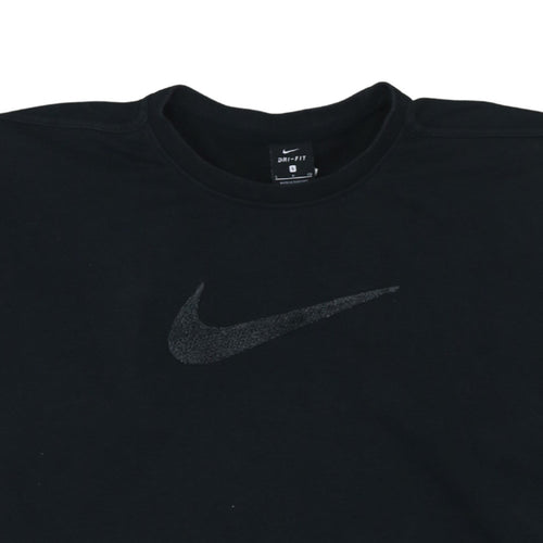 Nike Women Black Dri-Fit Pullover Sweatshirt Size S Crew Neck