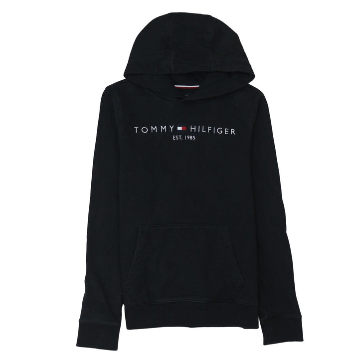 Tommy Hilfiger Boys Black Cotton Pullover Hoodie Size 164 Regular Fit