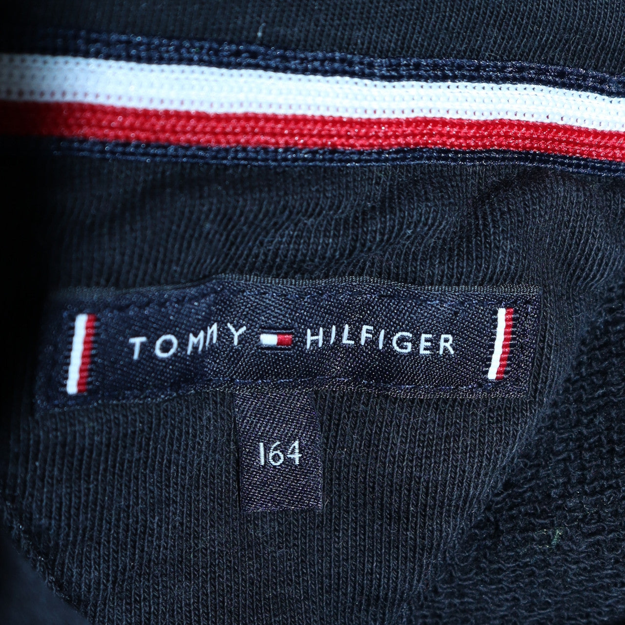 Tommy Hilfiger Boys Black Cotton Pullover Hoodie Size 164 Regular Fit