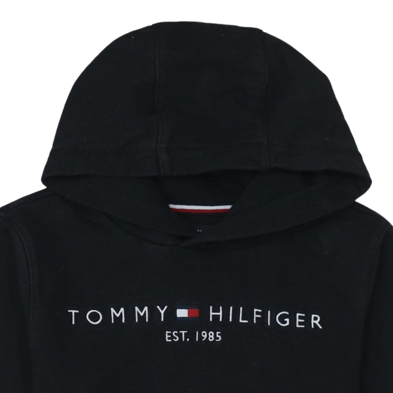 Tommy Hilfiger Boys Black Cotton Pullover Hoodie Size 164 Regular Fit