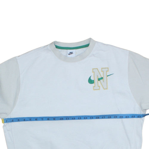 Nike Men's White Crew Neck Embroidered Sweatshirt Size L Pullover