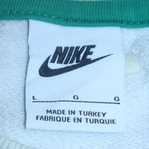 Nike Men's White Crew Neck Embroidered Sweatshirt Size L Pullover