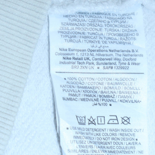 Nike Men's White Crew Neck Embroidered Sweatshirt Size L Pullover