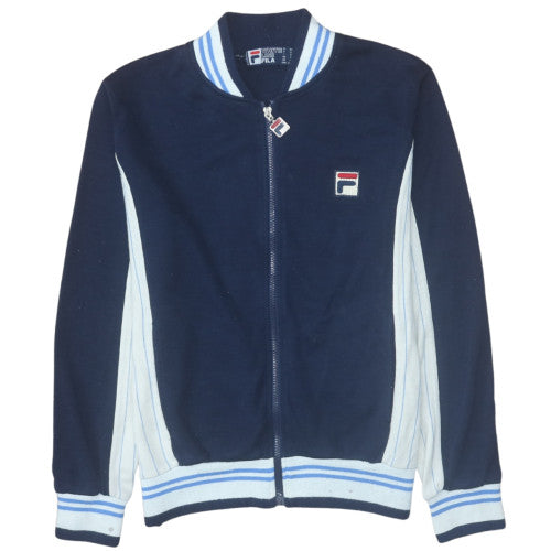 Fila White Line Men's Blue Bomber Jacket XS Wool Blend Retro Style